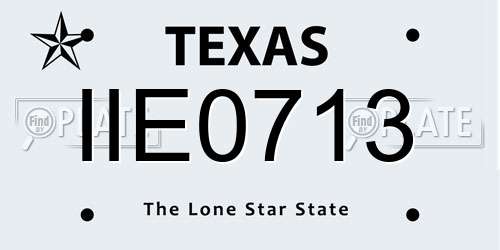IIE0713 Texas License Plate