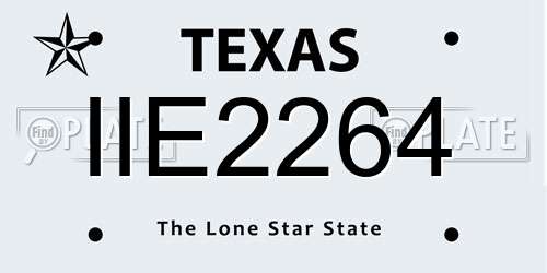 IIE2264 Texas License Plate