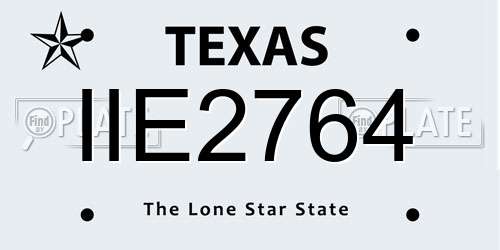 IIE2764 Texas License Plate