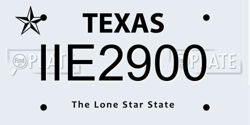 IIE2900 Texas License Plate