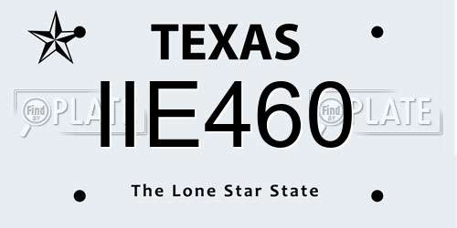 IIE460 Texas License Plate