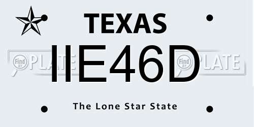IIE46D Texas License Plate