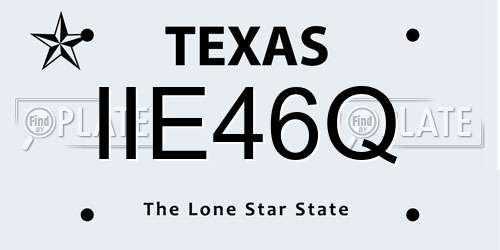 IIE46Q Texas License Plate