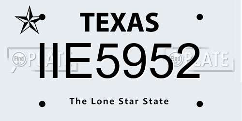 IIE5952 Texas License Plate