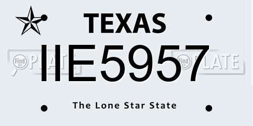 IIE5957 Texas License Plate