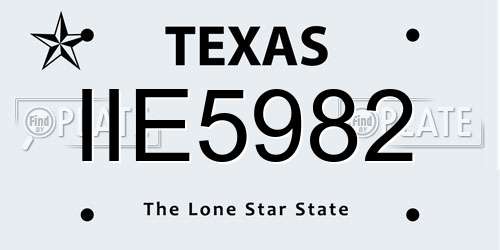 IIE5982 Texas License Plate