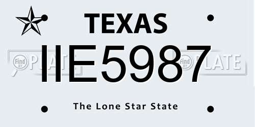 IIE5987 Texas License Plate