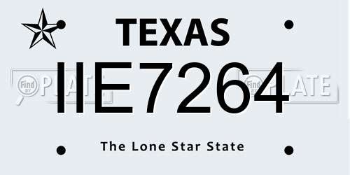 IIE7264 Texas License Plate