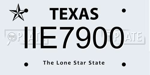 IIE7900 Texas License Plate