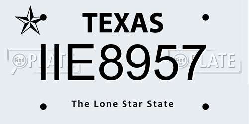 IIE8957 Texas License Plate