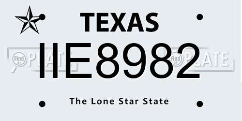 IIE8982 Texas License Plate