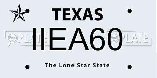 IIEA60 Texas License Plate