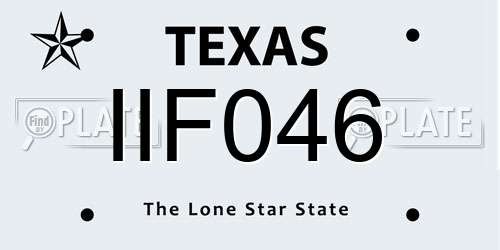 IIF046 Texas License Plate