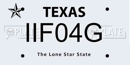 IIF04G Texas License Plate