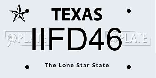 IIFD46 Texas License Plate