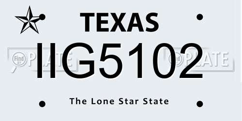 IIG5102 Texas License Plate