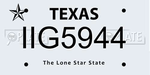 IIG5944 Texas License Plate