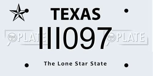 III097 Texas License Plate