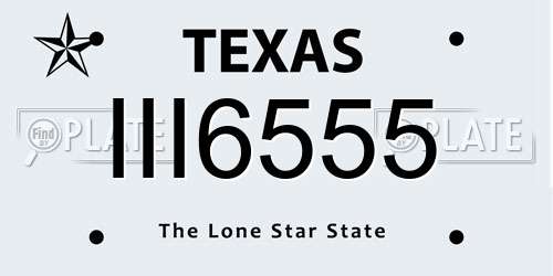 III6555 Texas License Plate