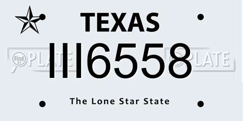 III6558 Texas License Plate