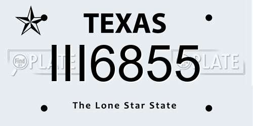III6855 Texas License Plate