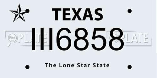 III6858 Texas License Plate