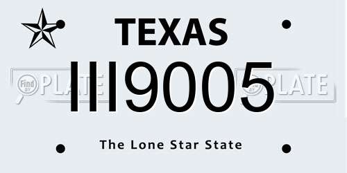 III9005 Texas License Plate