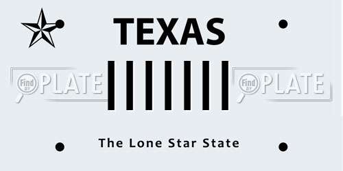 IIIIIII Texas License Plate