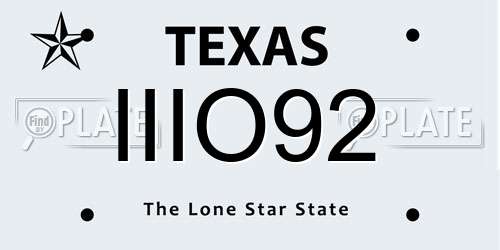 IIIO92 Texas License Plate