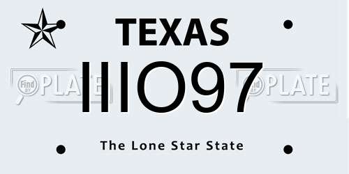 IIIO97 Texas License Plate