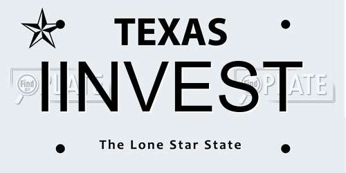 IINVEST Texas License Plate
