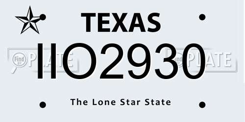 IIO2930 Texas License Plate