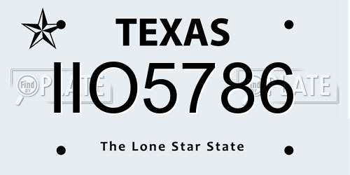 IIO5786 Texas License Plate