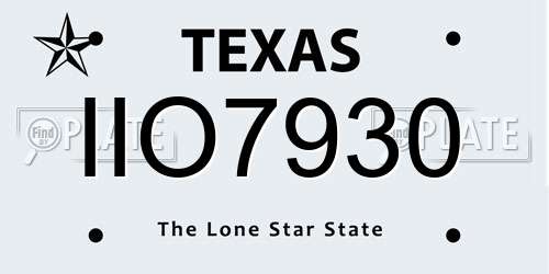 IIO7930 Texas License Plate