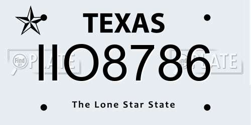 IIO8786 Texas License Plate