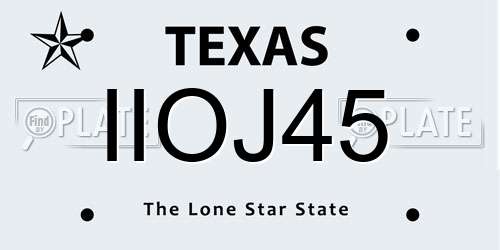 IIOJ45 Texas License Plate