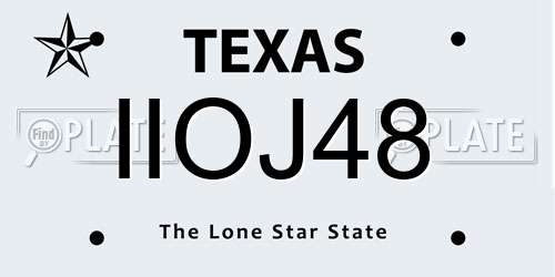 IIOJ48 Texas License Plate