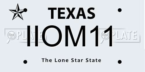 IIOM11 Texas License Plate