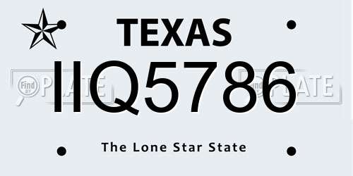 IIQ5786 Texas License Plate