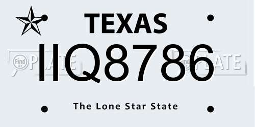 IIQ8786 Texas License Plate