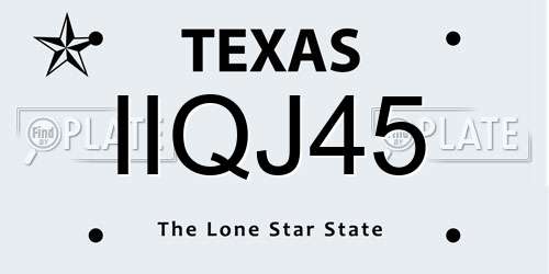 IIQJ45 Texas License Plate