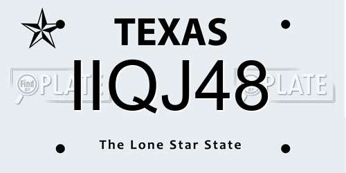 IIQJ48 Texas License Plate