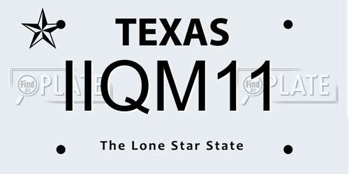 IIQM11 Texas License Plate