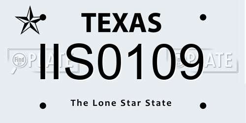 IIS0109 Texas License Plate