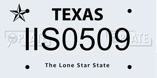 IIS0509 Texas License Plate