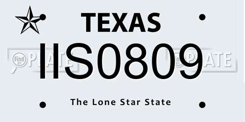 IIS0809 Texas License Plate