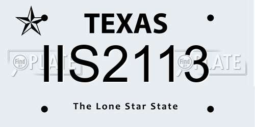 IIS2113 Texas License Plate
