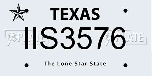 IIS3576 Texas License Plate