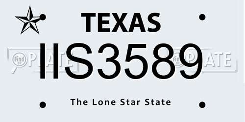 IIS3589 Texas License Plate