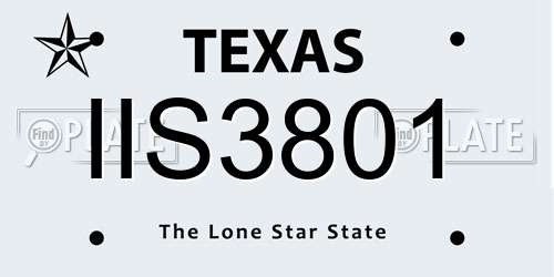 IIS3801 Texas License Plate